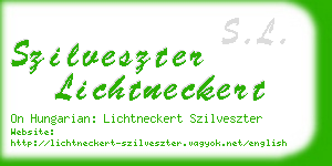 szilveszter lichtneckert business card